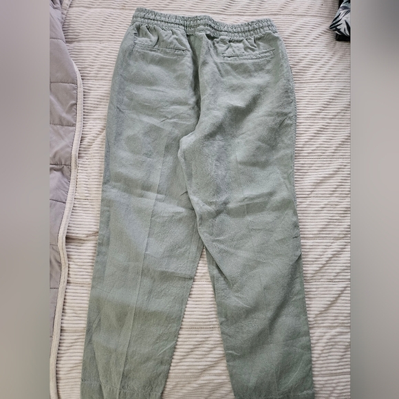 L.L. Bean 100% Linen Women's Green Pants Size 8 Reg - Picture 9 of 10